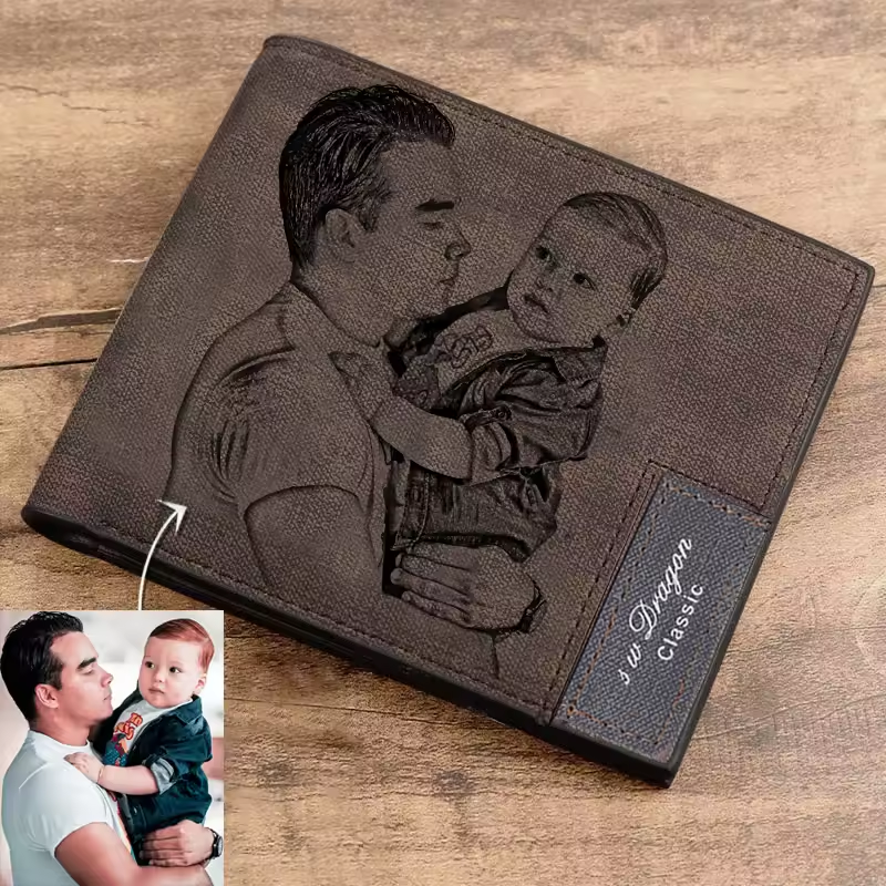 Carteira Premium Personalizada Com Foto - Crie uma Lembrança Única para o Dia dos Pais