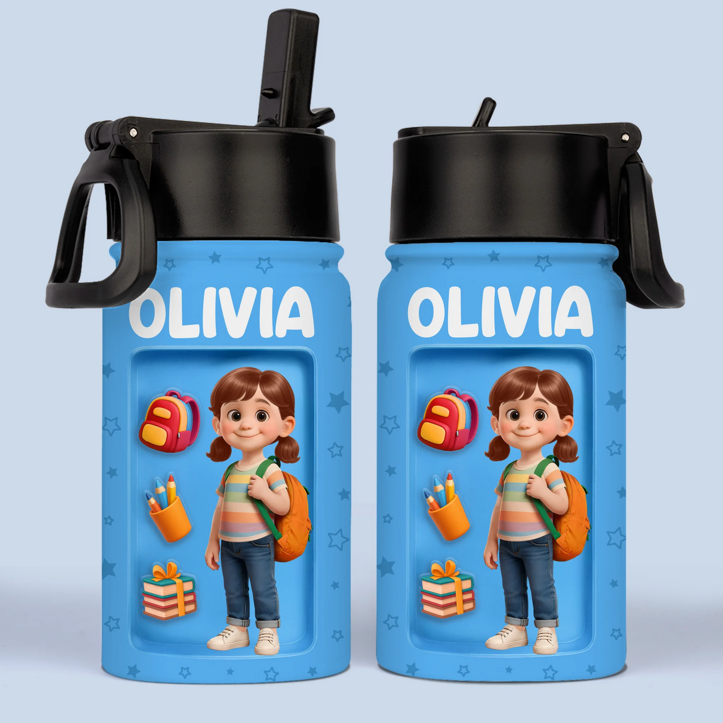 Garrafa Infantil 3D Personalizada | Volta às Aulas com Diversão e Estilo