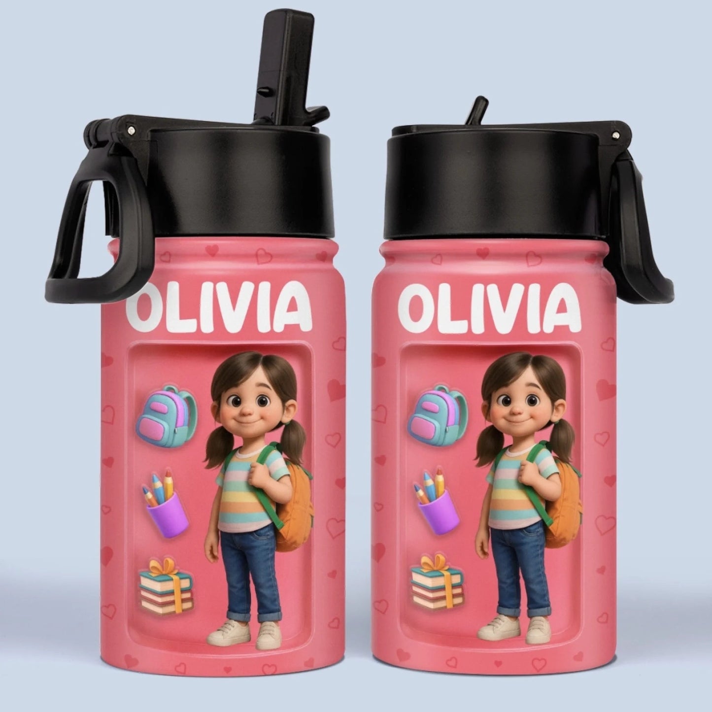 Garrafa Infantil 3D Personalizada | Volta às Aulas com Diversão e Estilo