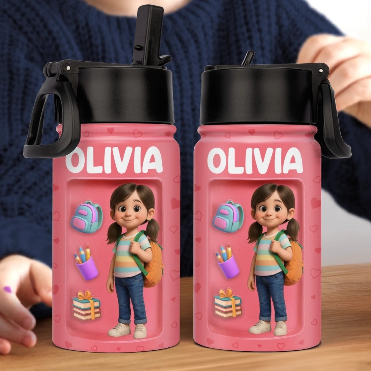 Garrafa Infantil 3D Personalizada | Volta às Aulas com Diversão e Estilo